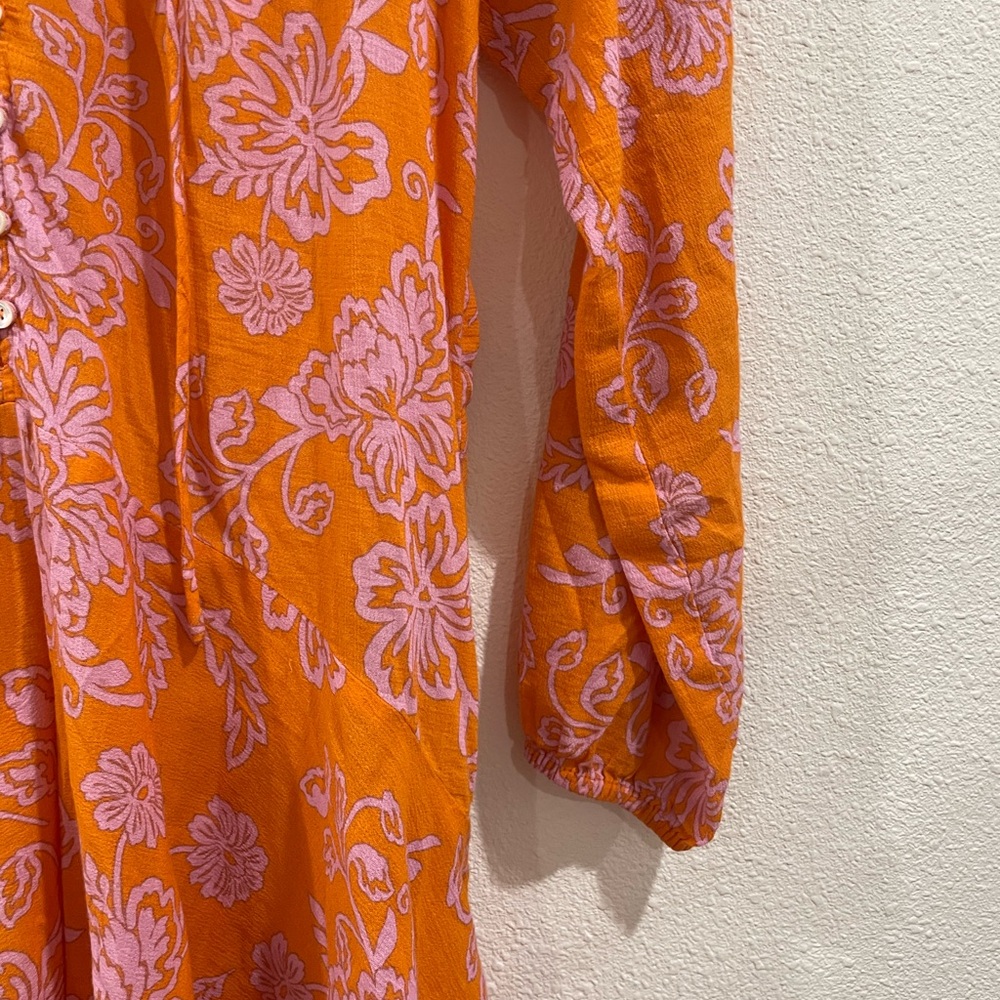 XiRENA Orange Pink Floral Mini Dress Size Small - Picture 7 of 12